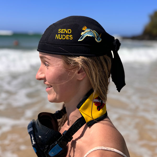 SCUBA hood with nudibranch