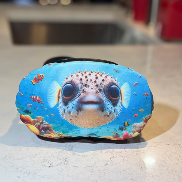 scuba mask cover pufferfish
