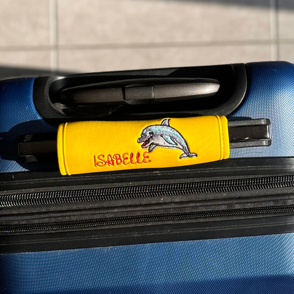 Personalized Neoprene Luggage Handle Wrapper - dolphin
