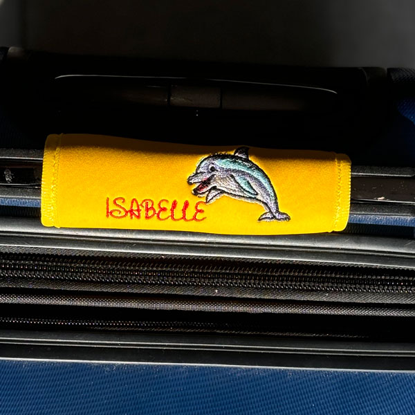 Personalized Neoprene Luggage Handle Wrapper - dolphin