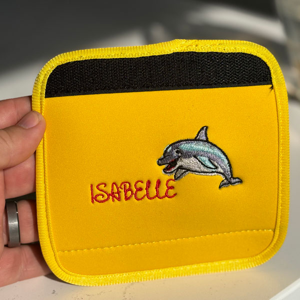 Personalized Neoprene Luggage Handle Wrapper - dolphin