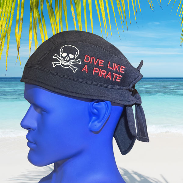 SCUBA hood with pirate