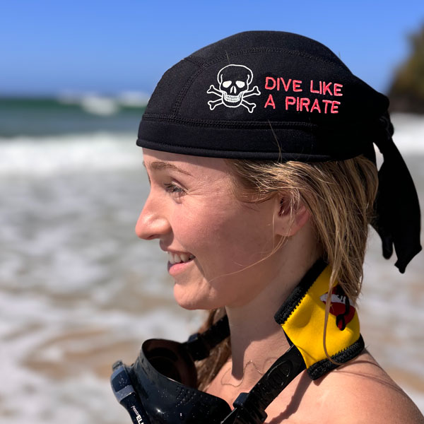 SCUBA hood with pirate