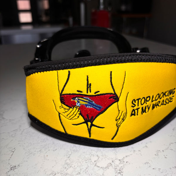 Stop looking at my wrasse scuba mask strap