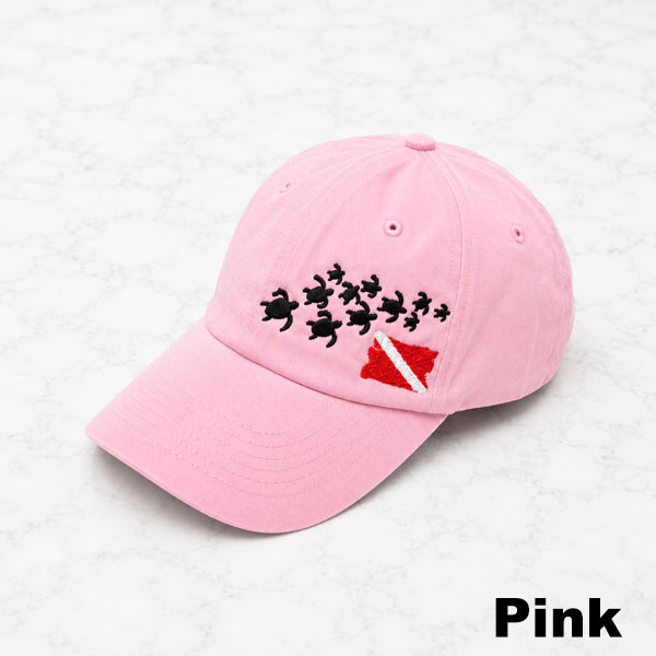 Dad cap with bunch of turtles and dive flag