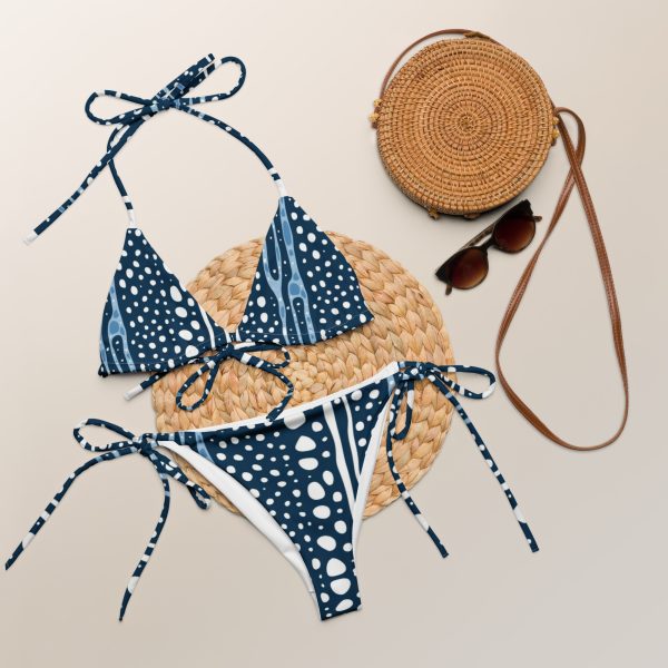 Whale shark all-over print recycled string bikini