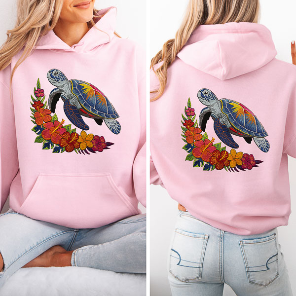 Embroidered Turtle Hoodie
