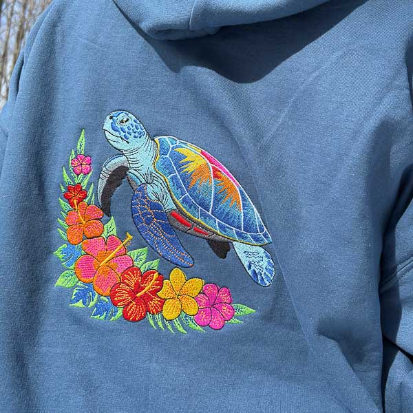 Embroidered Turtle Hoodie