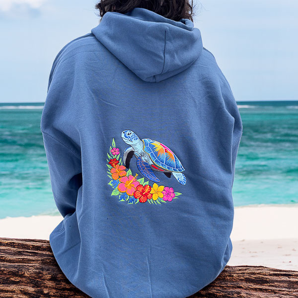 Embroidered Turtle Hoodie